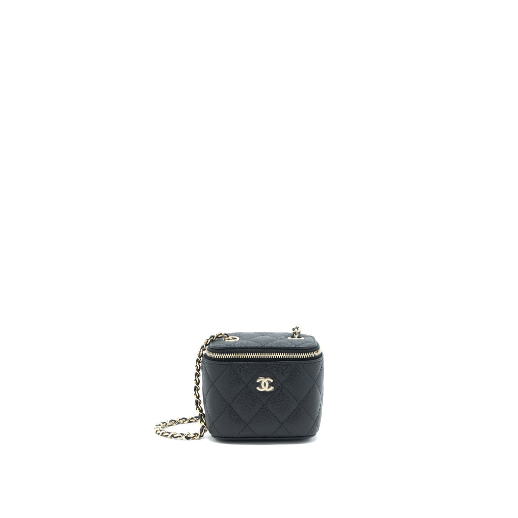 CHANEL MINI VANITY CAVIAR IN BLACK LGHW