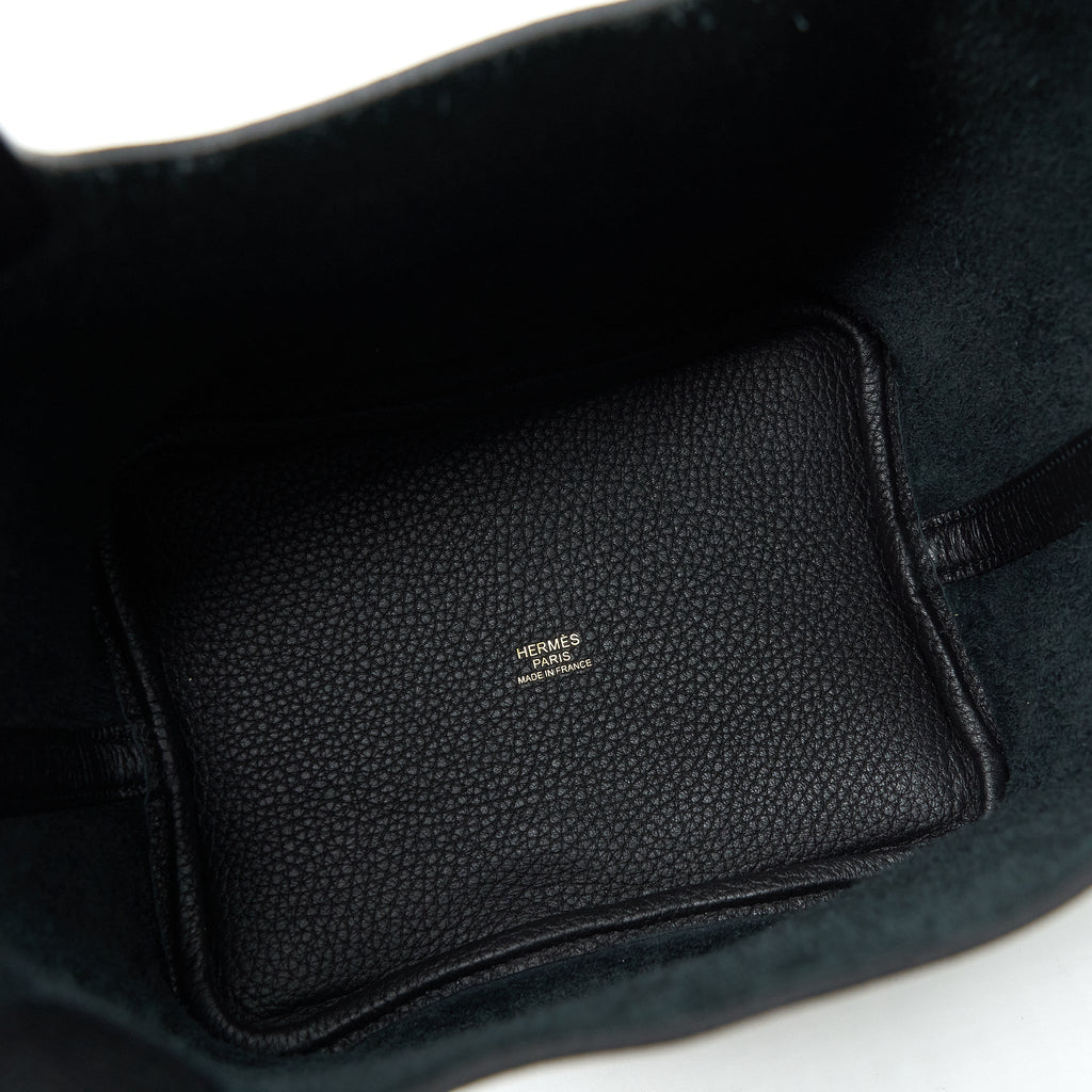 Hermes Picotin 18 Clemence Black GHW