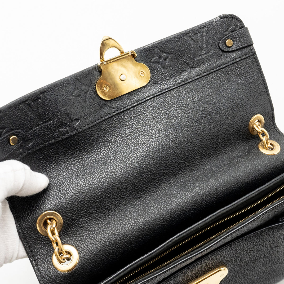 LOUIS VUITTON VAVIN PM MONOGRAM EMPREINTE LEATHER BLACK GHW