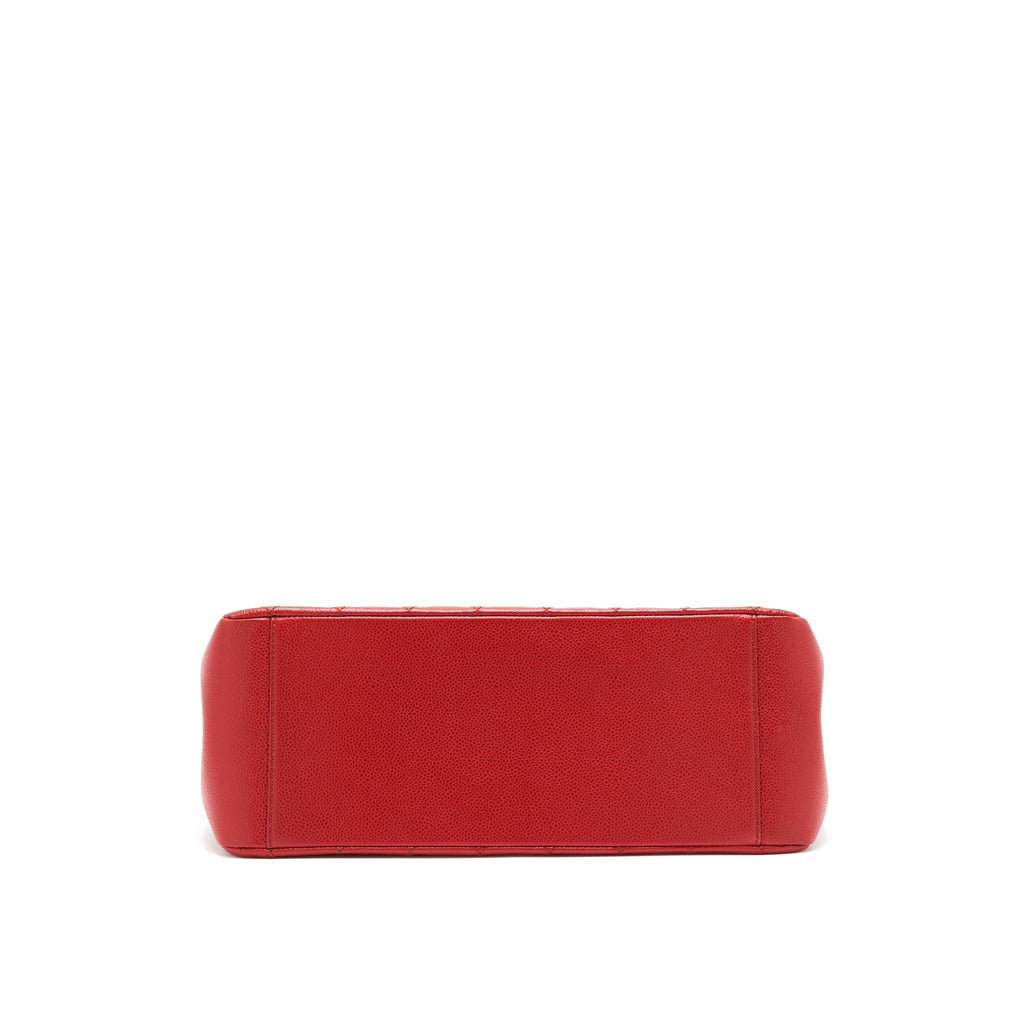 CHANEL GRAND SHOPPING TOTE CAVIAR RED WITH SHW