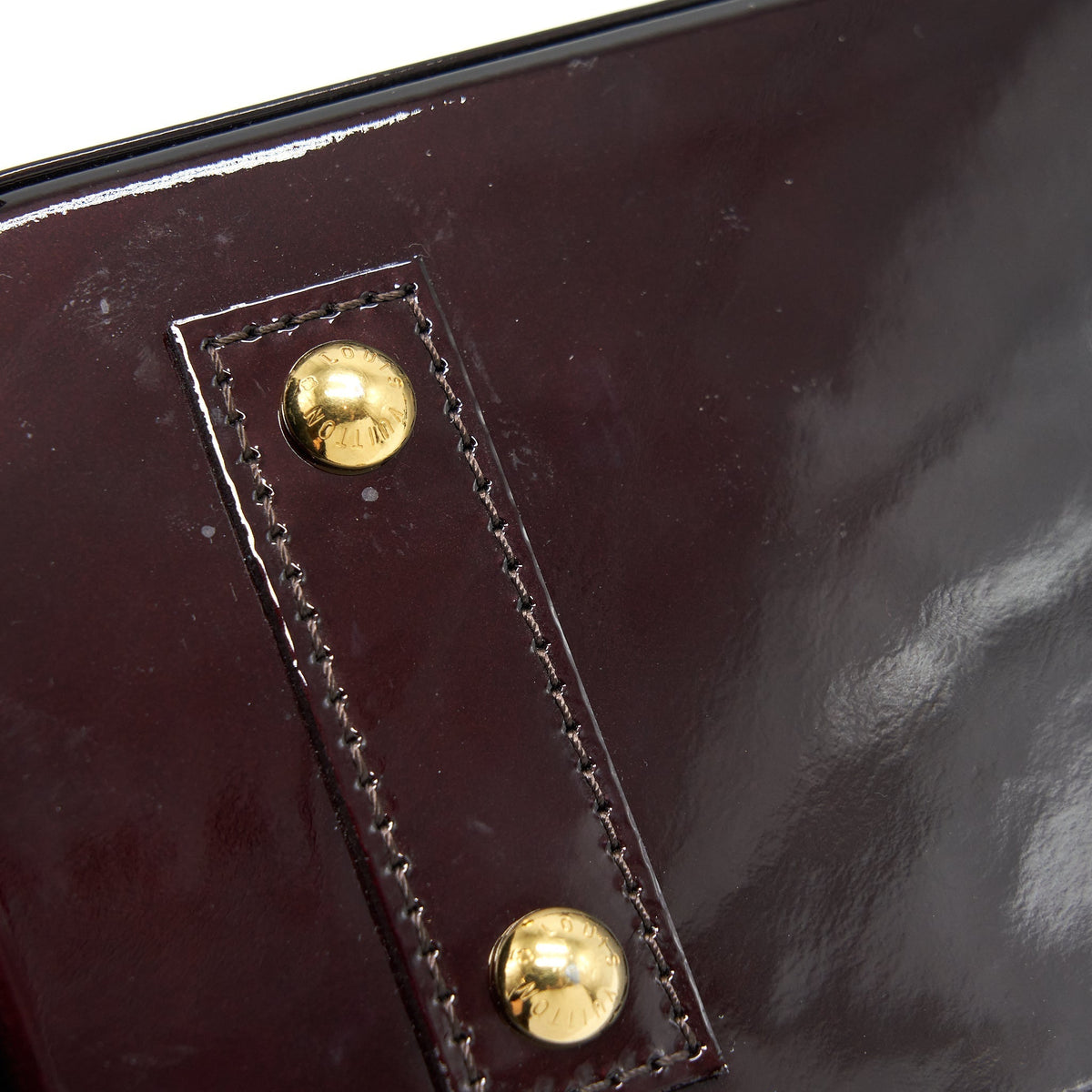 LOUIS VUITTON ALMA BB PATENT AMARANTE RAYE GHW