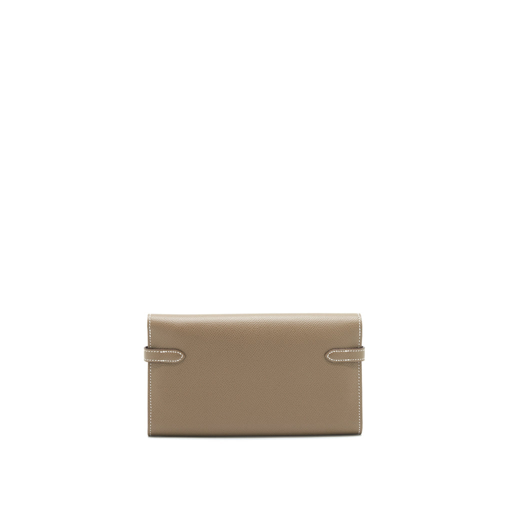 Hermes Kelly Long Wallet Etoupe GHW