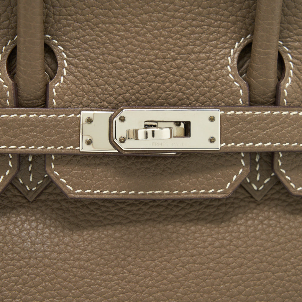 HERMES BIRKIN 25 TOGO ETOUPE WITH SHW