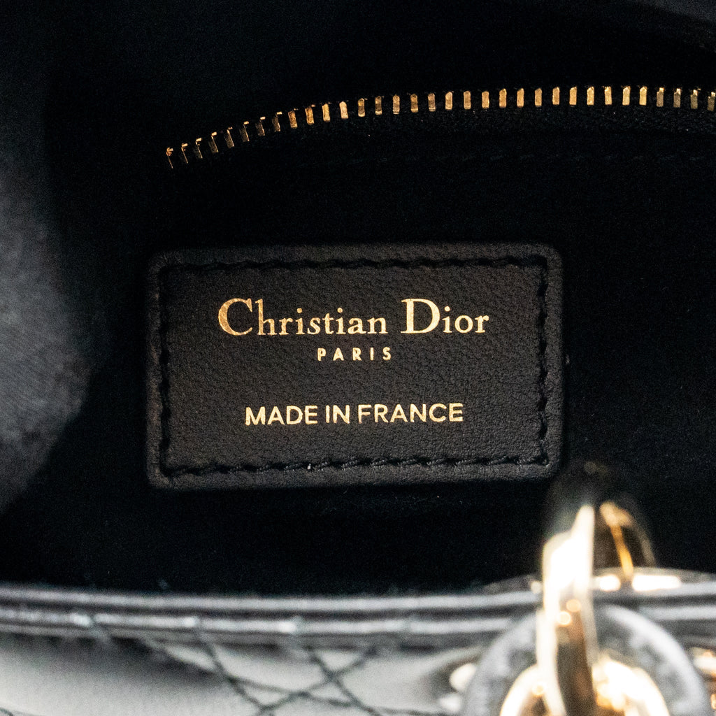 DIOR MY ABCDIOR SMALL LADY DIOR LAMBSKIN BLACK LGHW