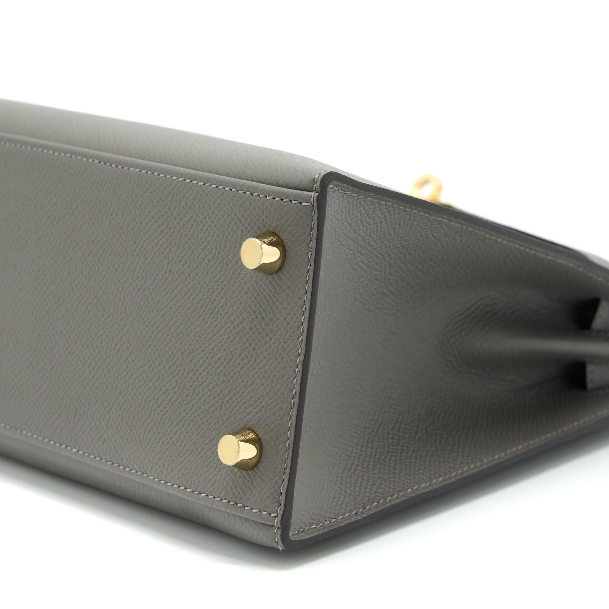 HERMES KELLY 25 SELLIER EPSOM GRIS MEYER GHW STRAMP U