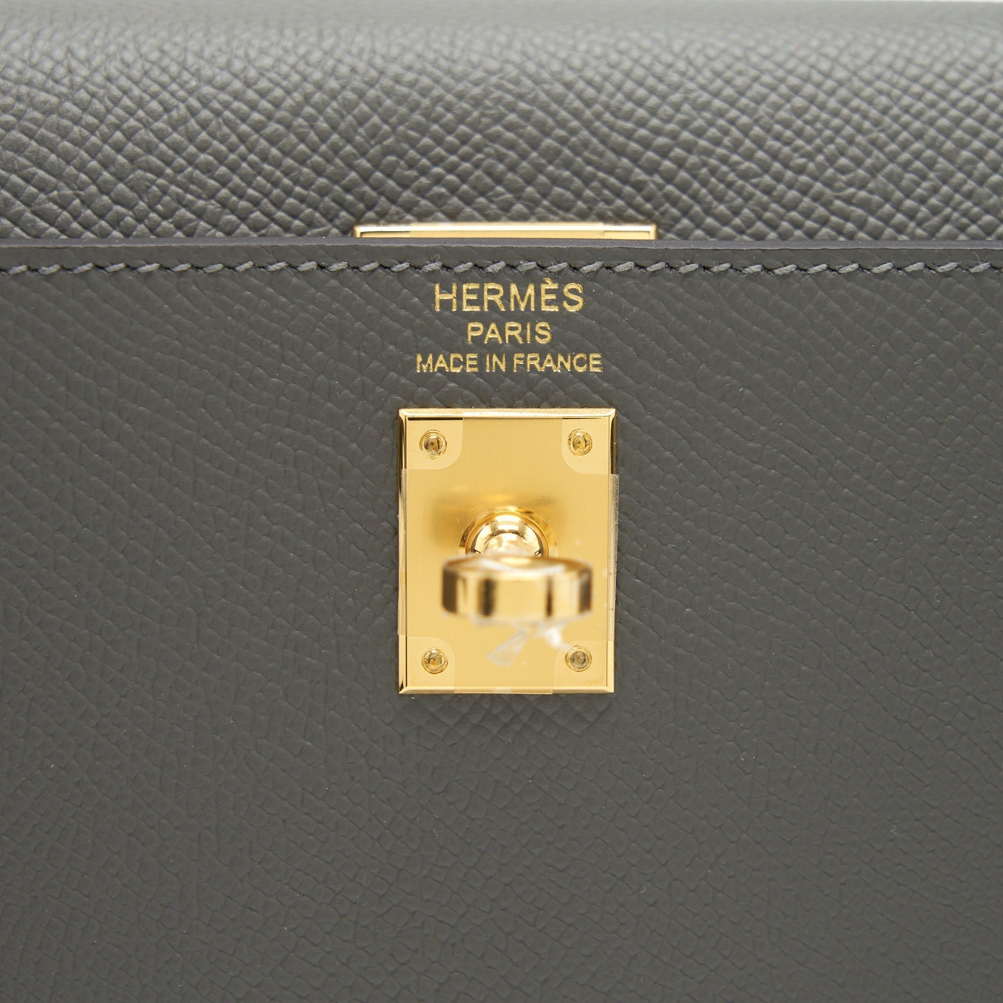 HERMES KELLY 25 SELLIER EPSOM GRIS MEYER GHW STRAMP U