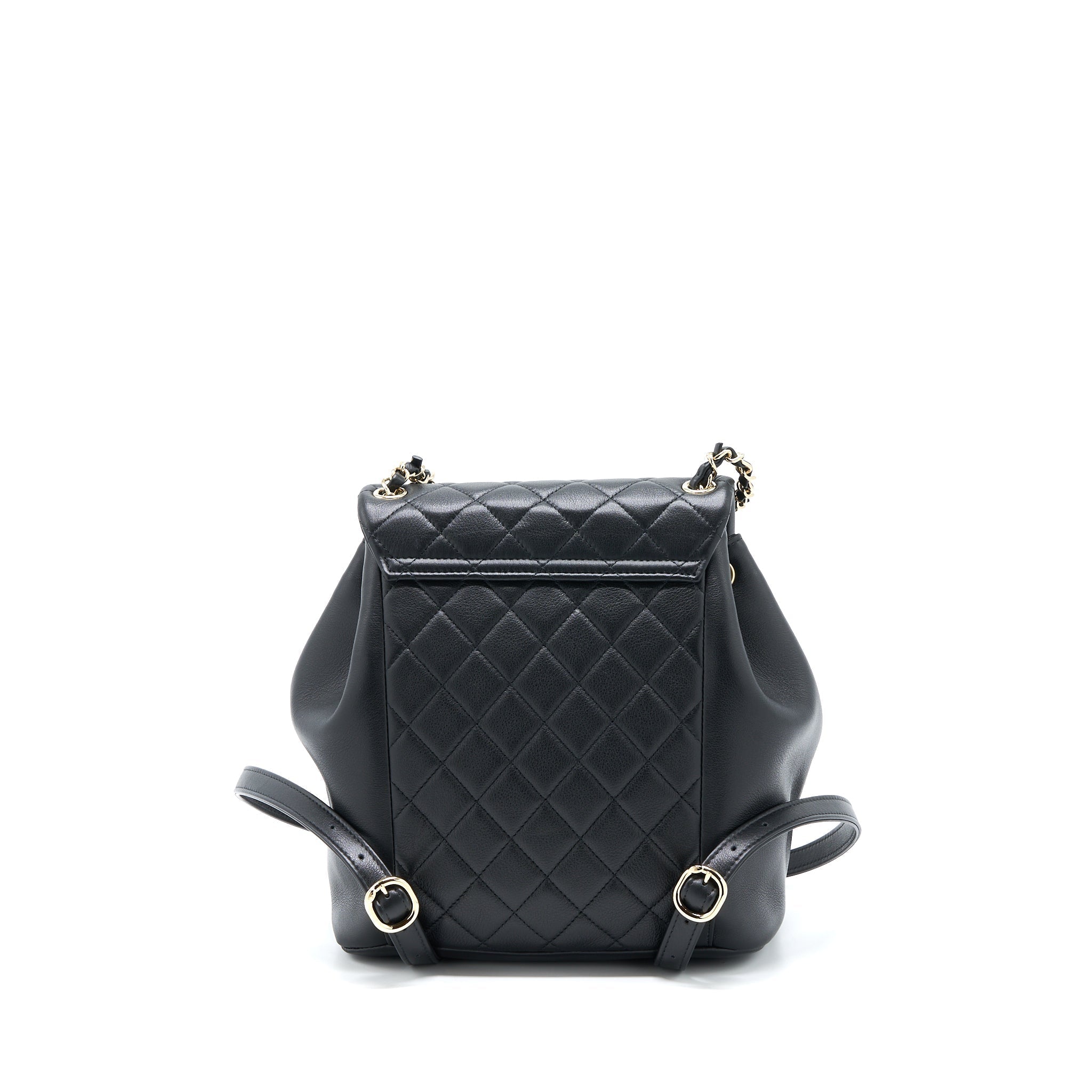 CHANEL 23C LARGE DUMA BACKPACK CALFSKIN BLACK LGHW (MICROCHIP)