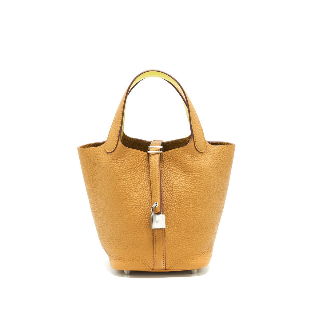 Hermes Picotin 18 Lock Bag Sesame/Lime SHW