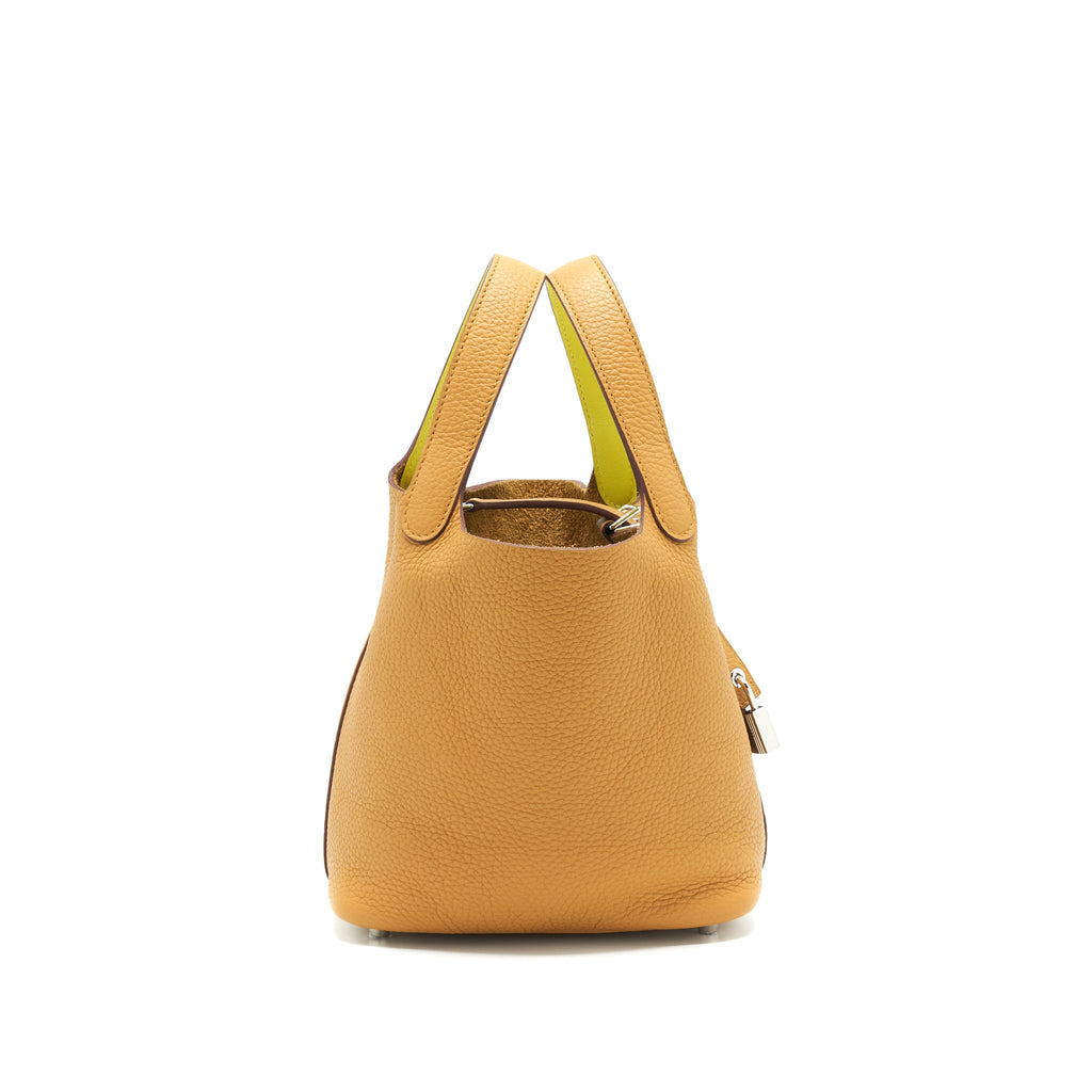 Hermes Picotin 18 Lock Bag Sesame/Lime SHW