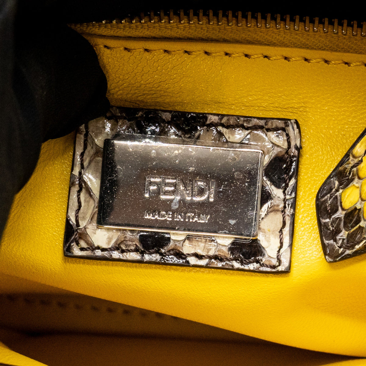 Fendi small peekaboo Iconic Petite natural Python multicoloured SHW