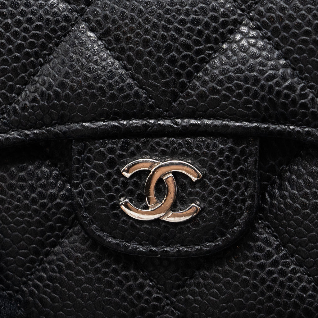 CHANEL CLASSIC COMPACT WALLET CAVIAR BLACK SHW