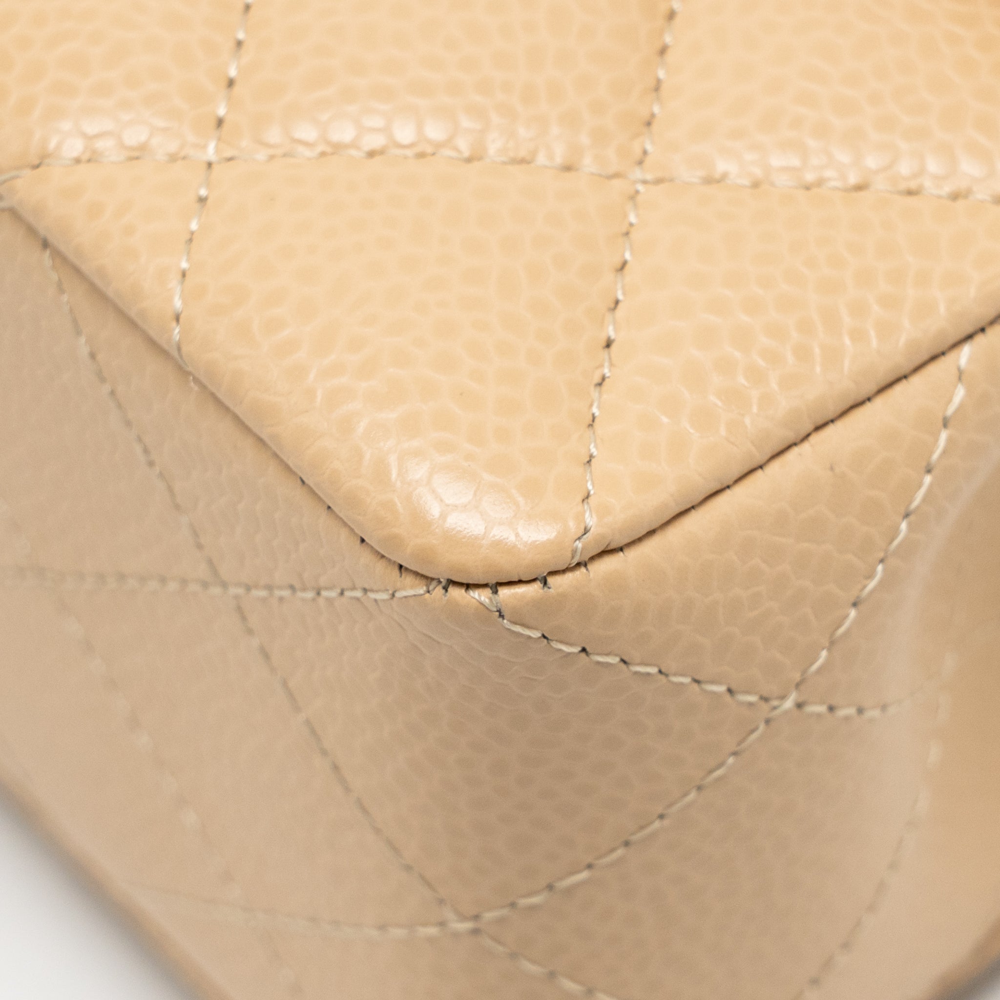CHANEL SMALL CLASSIC DOUBLE FLAP BAG CAVIAR BEIGE SHW (MICROCHIP) (Copy)