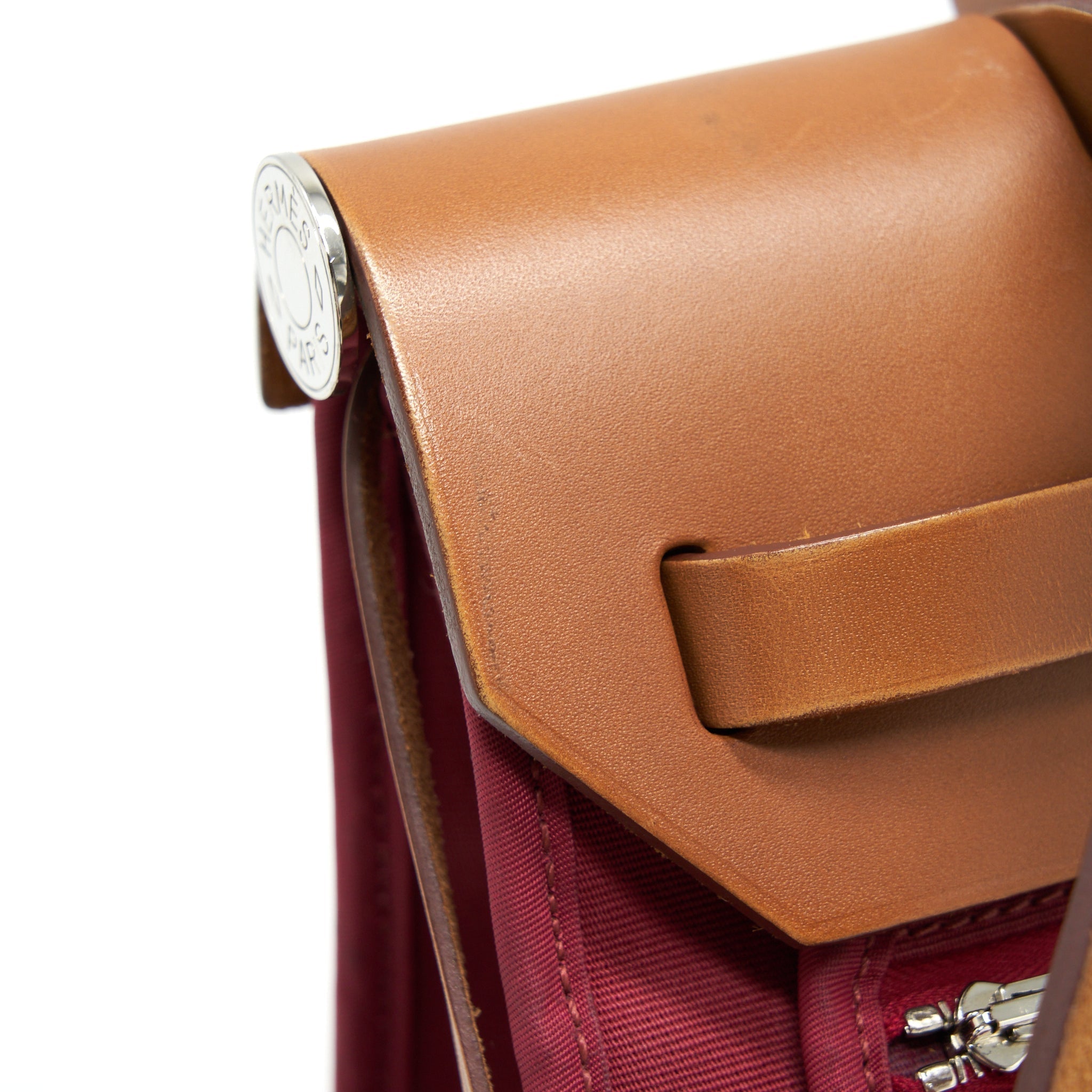 HERMES HERBAG ZIP 31 TOILE RUBIS/FAUVE SHW