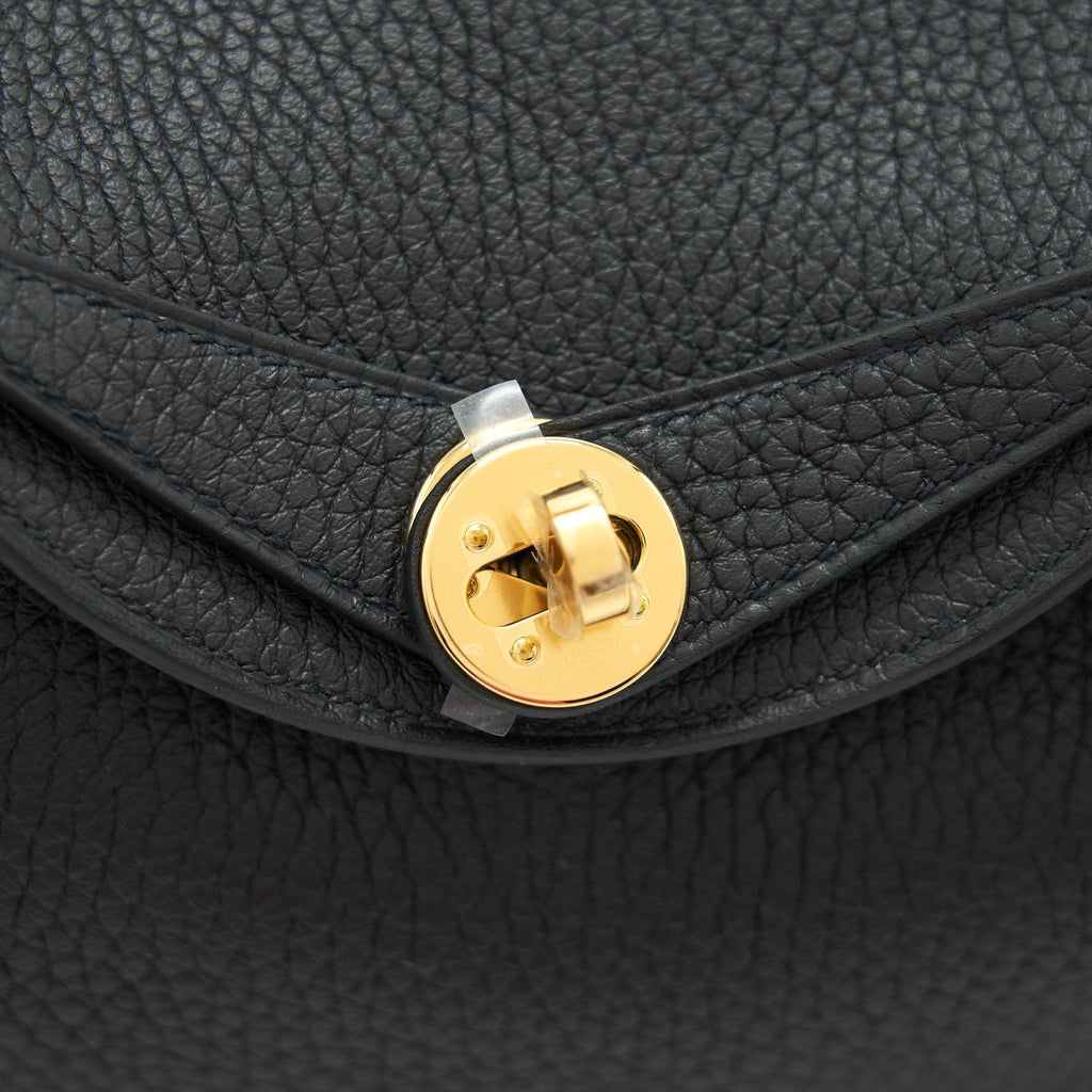 HERMES MINI LINDY CC89 BLACK GHW