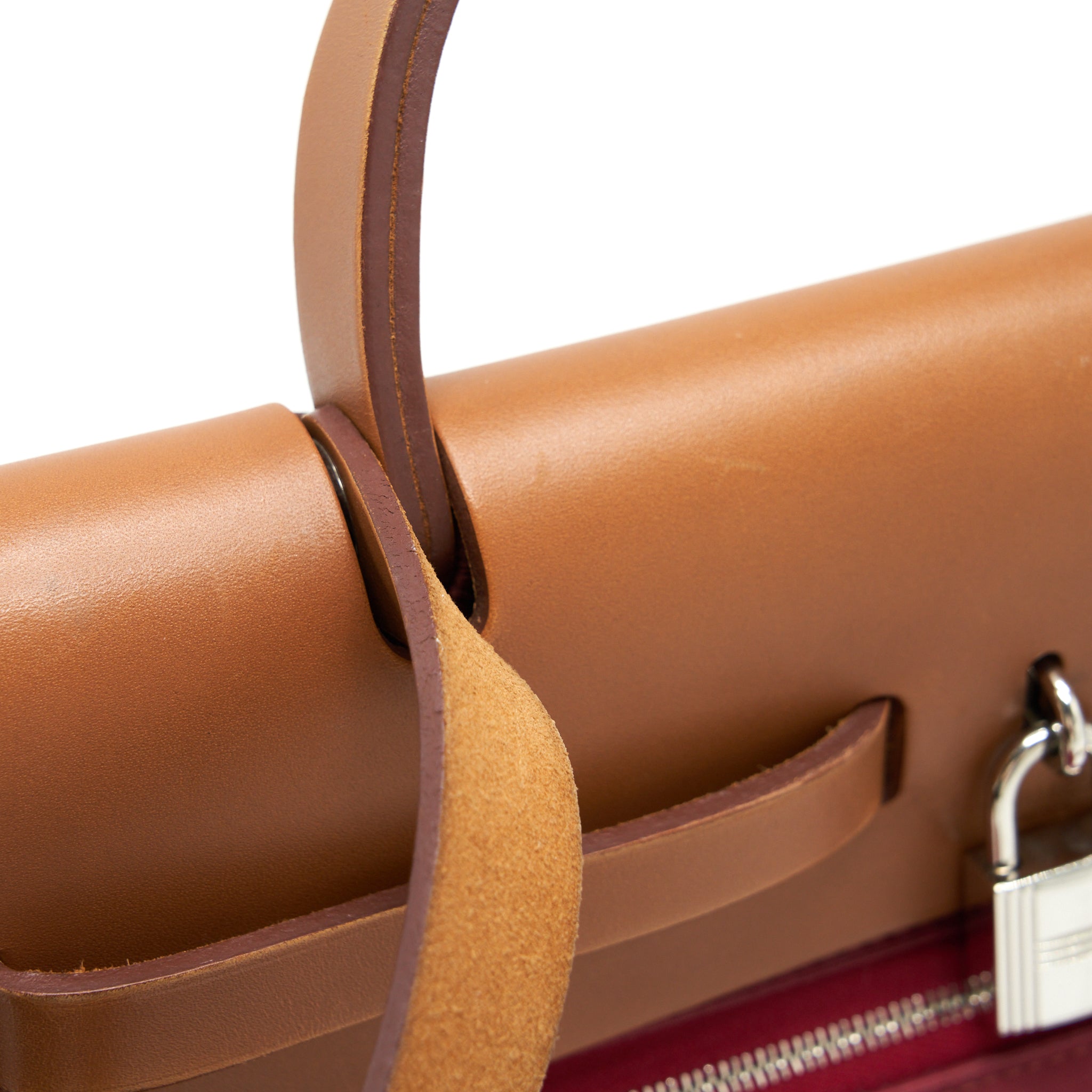 HERMES HERBAG ZIP 31 TOILE RUBIS/FAUVE SHW