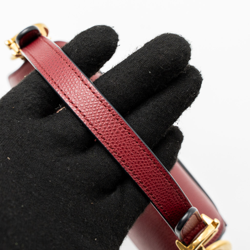 DIOR MINI SADDLE BAG GRAINED CALFSKIN RED GHW