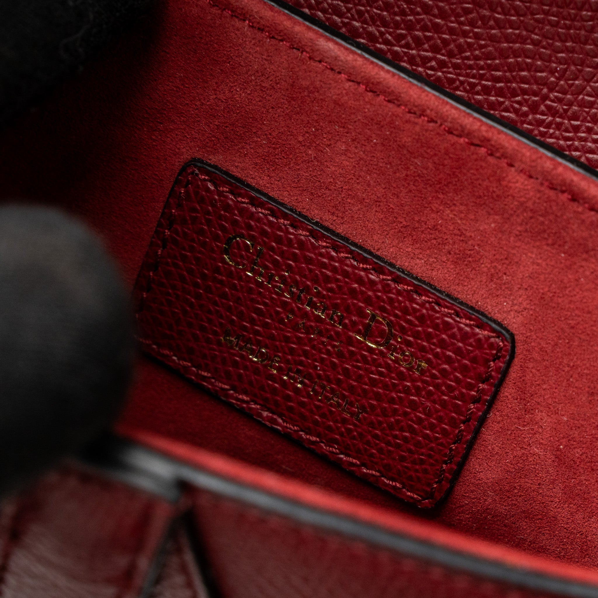 DIOR MINI SADDLE BAG GRAINED CALFSKIN RED GHW