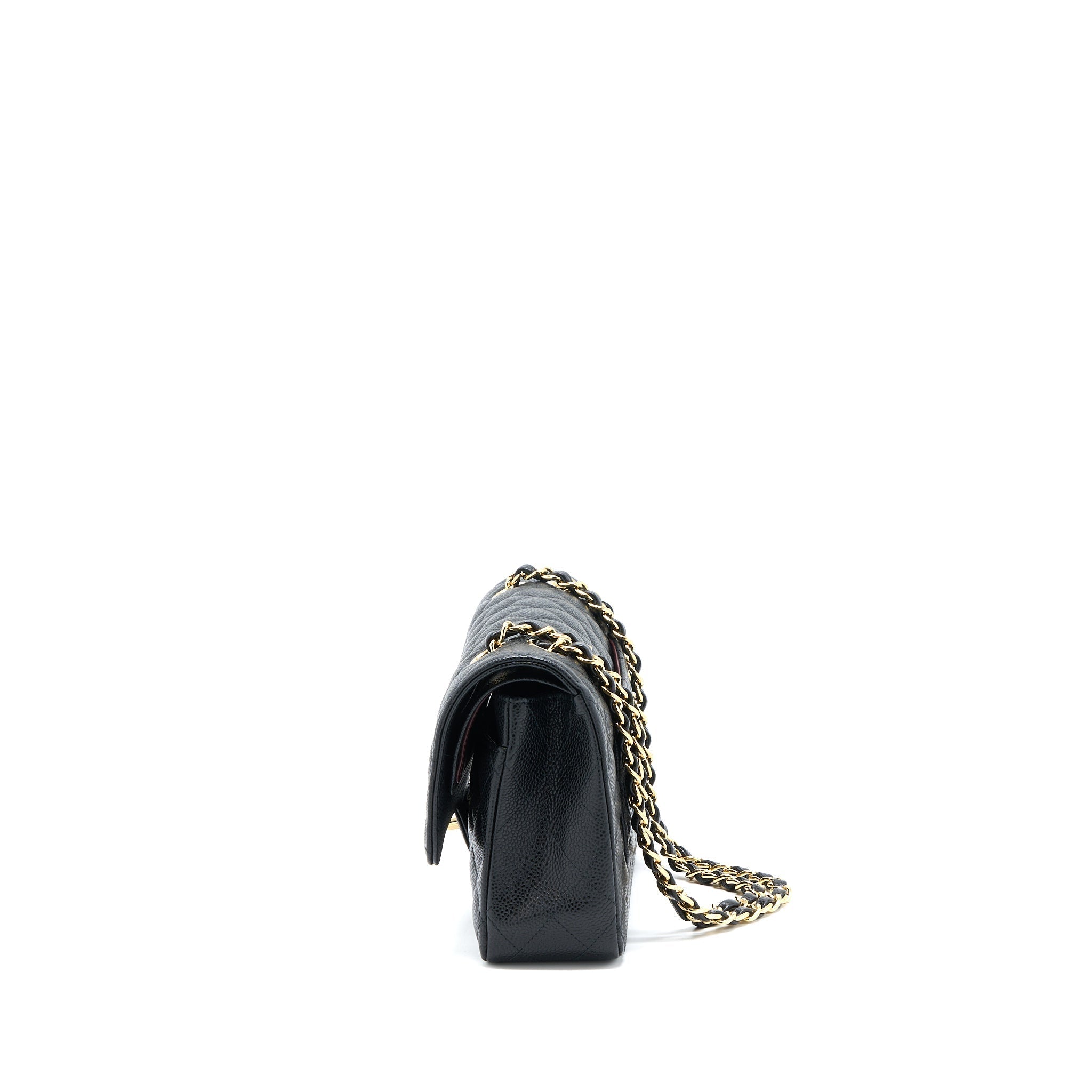 CHANEL MEDIUM CLASSIC DOUBLE FLAP BAG CAVIAR BLACK GHW (MICROCHIP)