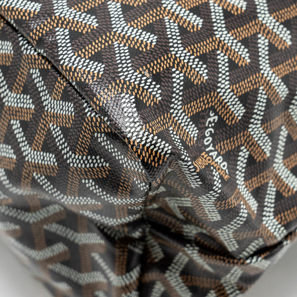 GOYARD BOHEME HOBO BAG GOYARDINE CANVAS/CALFSKIN BROWN SHW
