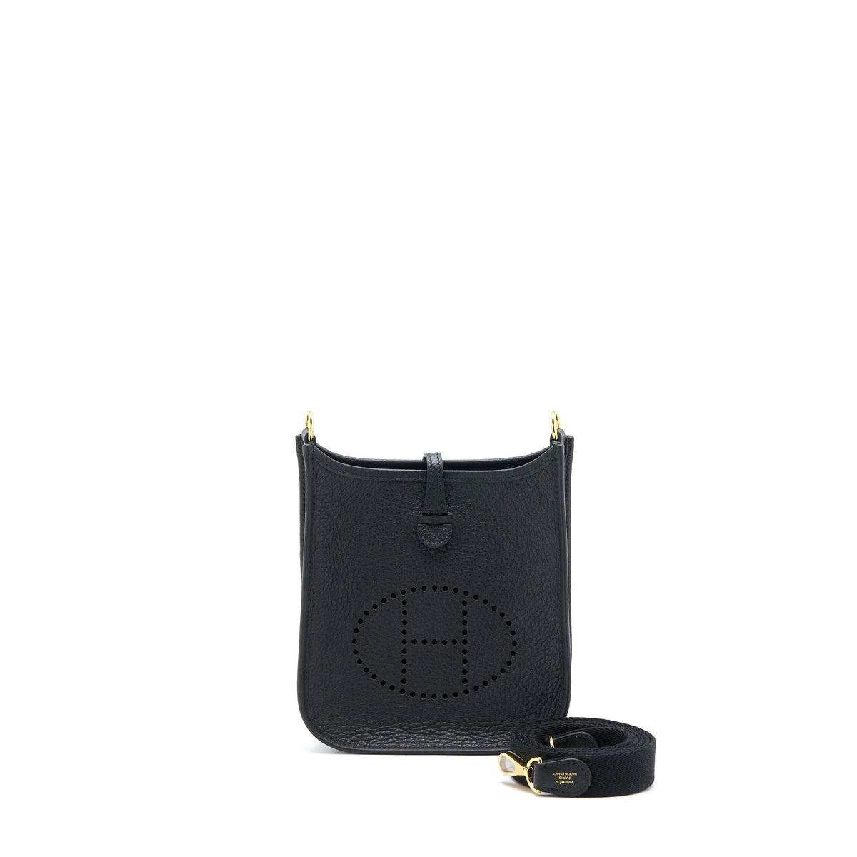 Hermes Mini Evelyne Clemence Black GHW