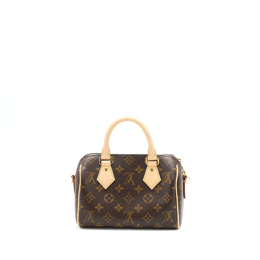 LOUIS VUITTON SPEEDY BANDOULIERE 20 MONOGRAM CANVAS BLACK STRAP GHW (NEW VERSION)