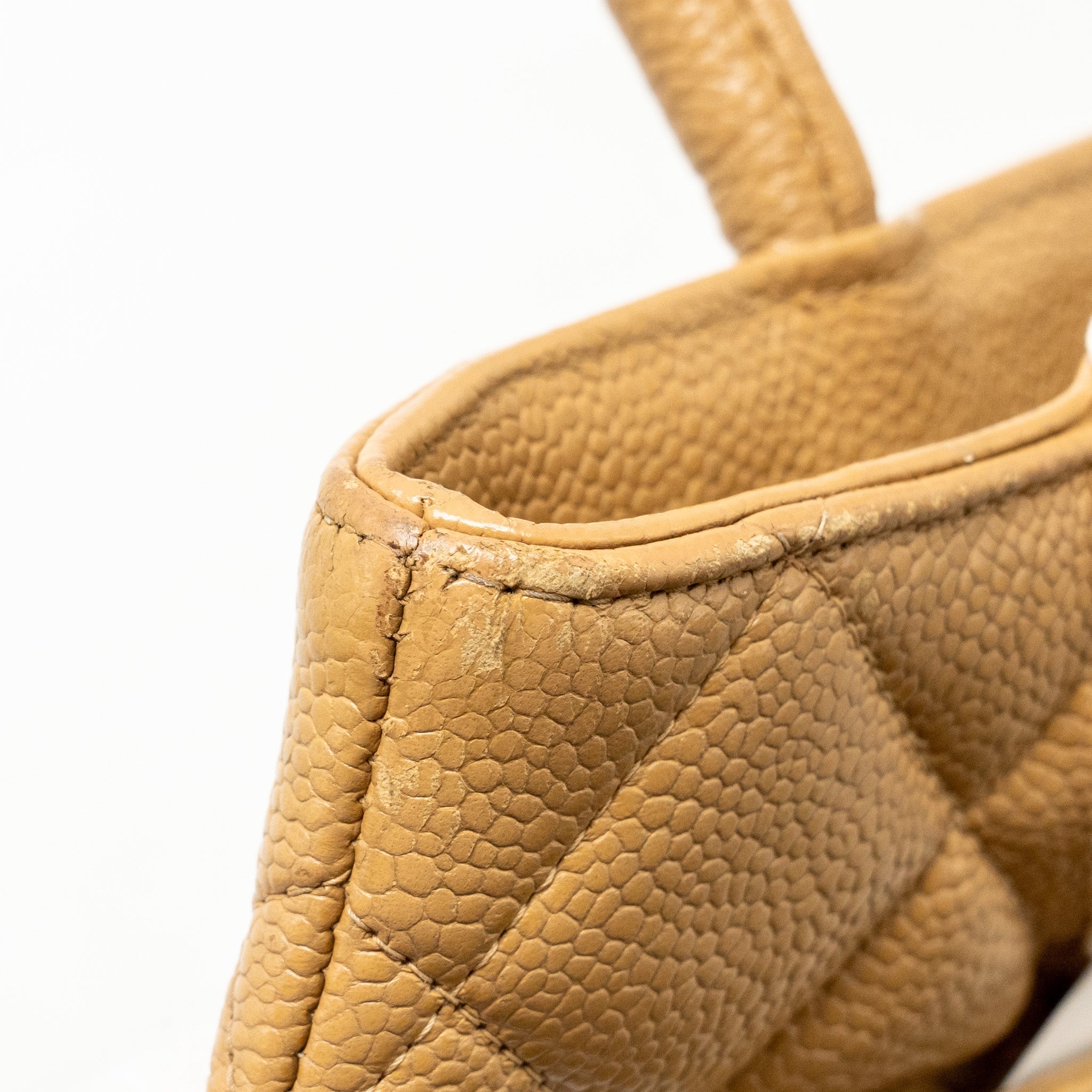 CHANEL VINTAGE MEDALLION TOTE BAG CAVIAR BEIGE SHW