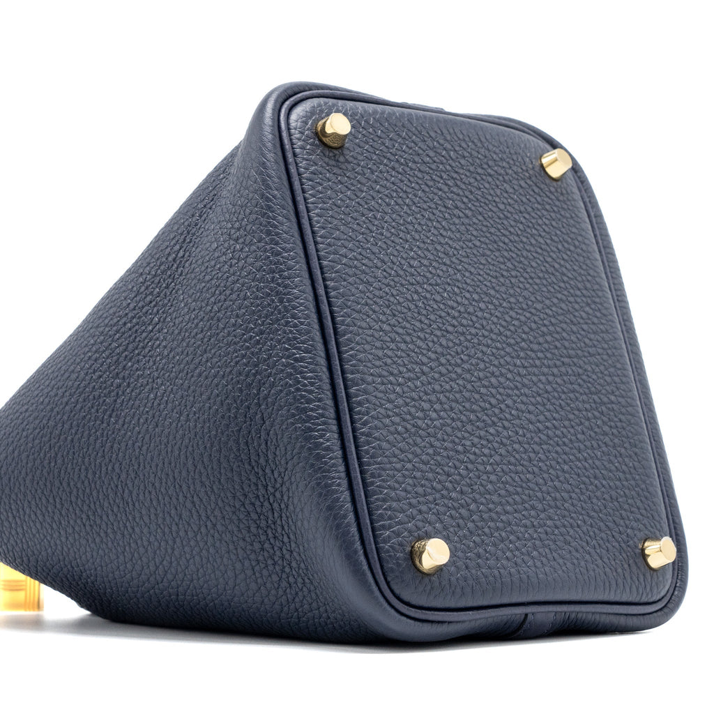 HERMES PICOTIN 18 LOCK BAG CLEMENCE BLUE NUIT GHW