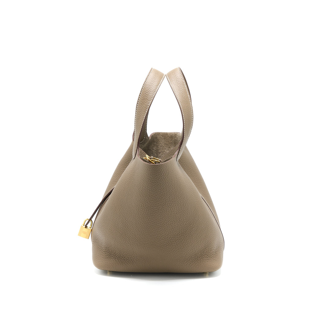 Hermes Picotin 22 Lock Bag Clemence Etoupe GHW