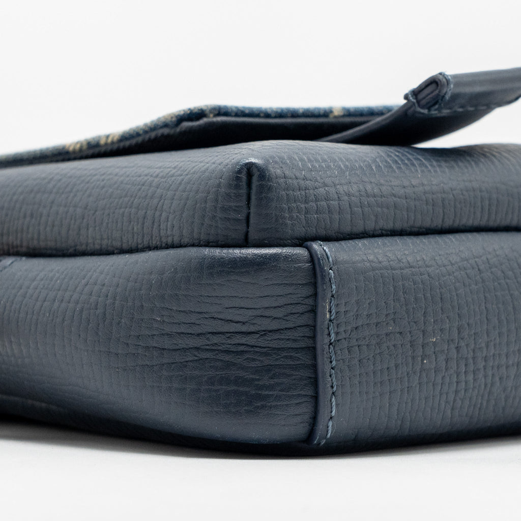 LOUIS VUITTON X NIGO FLAT DOUBLE PHONE POUCH DENIM/CALFSKIN BLUE GHW