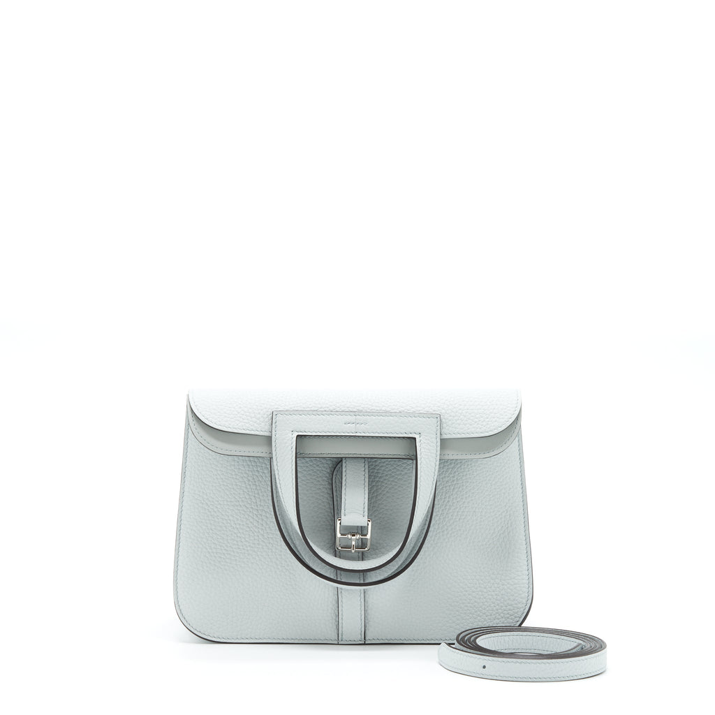 HERMES HALZAN 25 CLEMENCE BLUE PALE SHW
