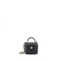 CHANEL 22P TOP HANDLE MINI VANITY WITH CHAIN LAMBSKIN BLACK LGHW