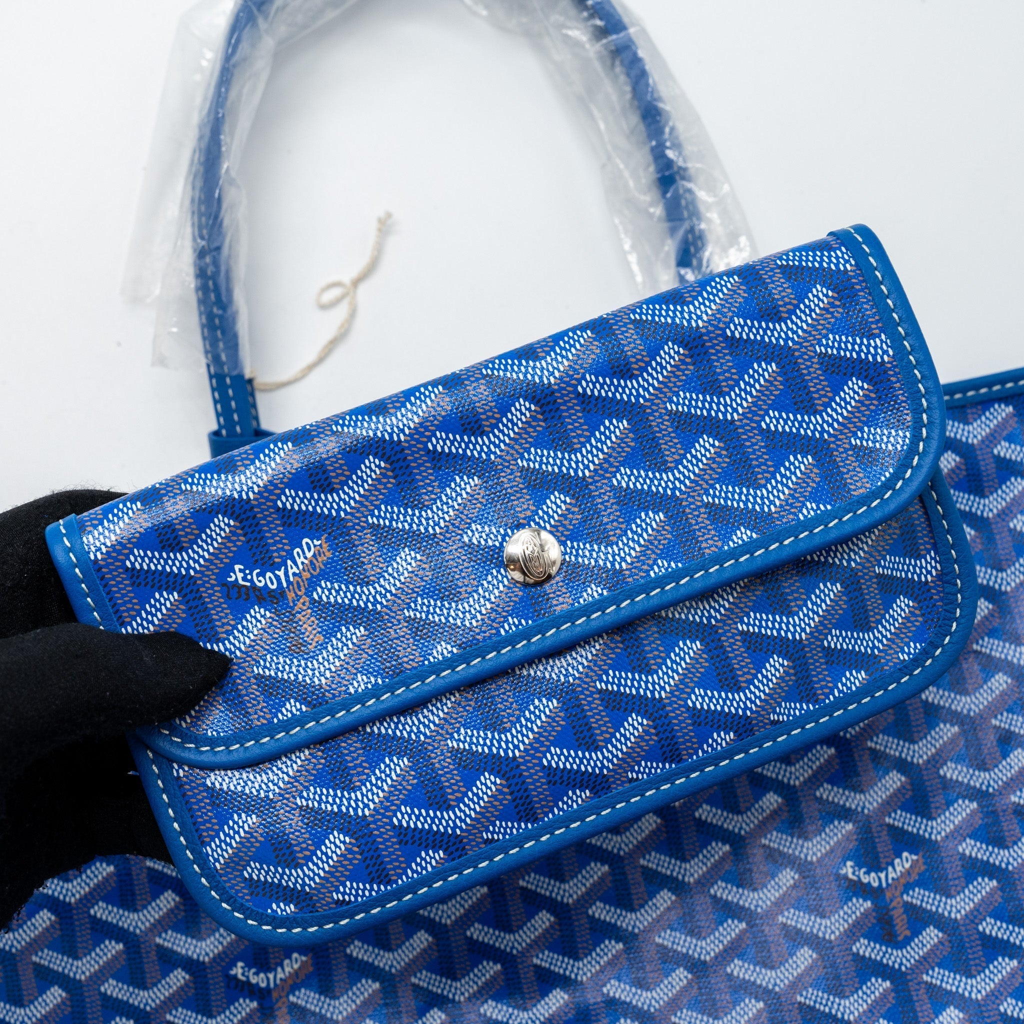 GOYARD SAINT LOUIS PM TOTE BAG CANVAS BLUE SHW