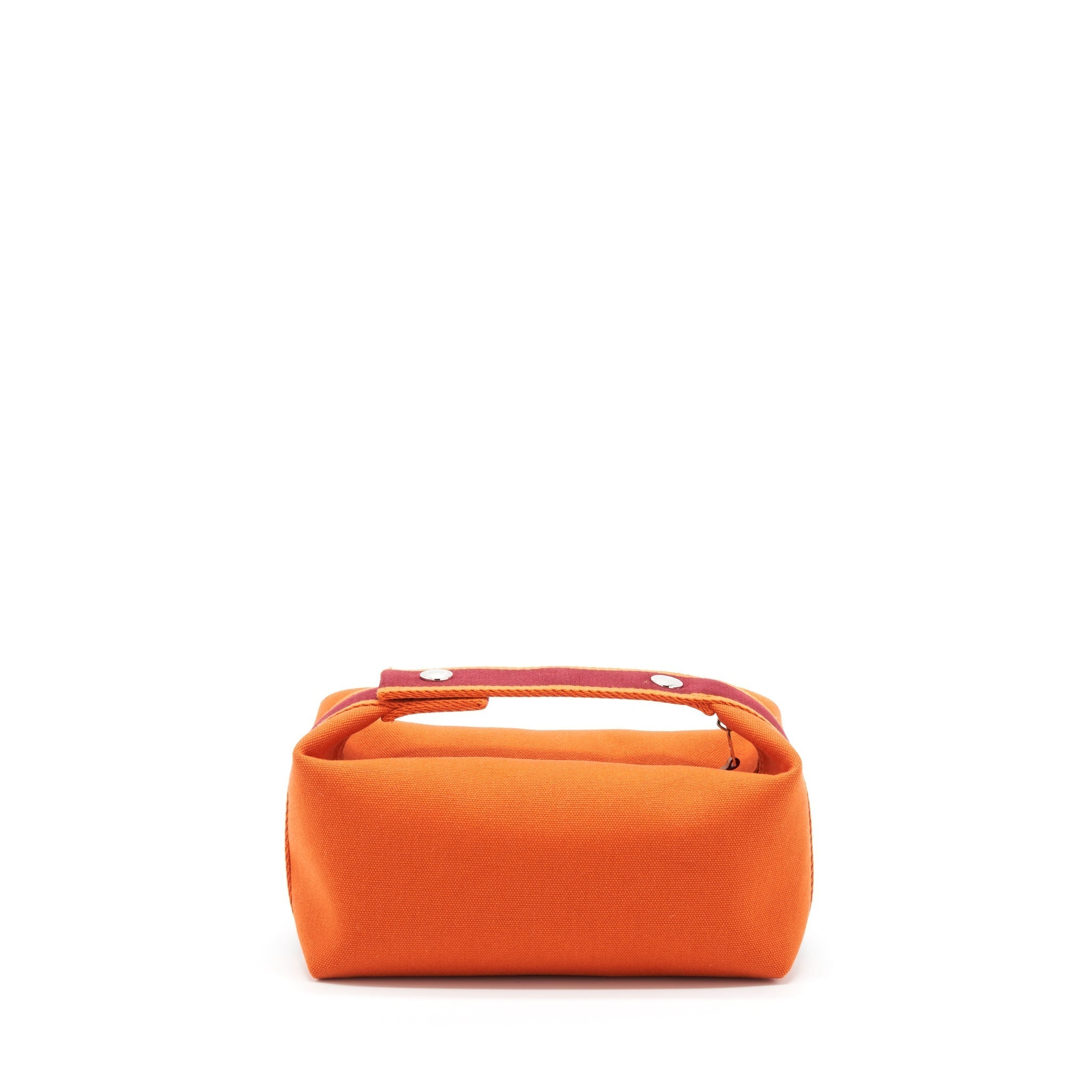 HERMES TROUSSE DE TOILETTE BRIDE A BRAC CANVAS TRAVEL POUCH ORANGE FEU