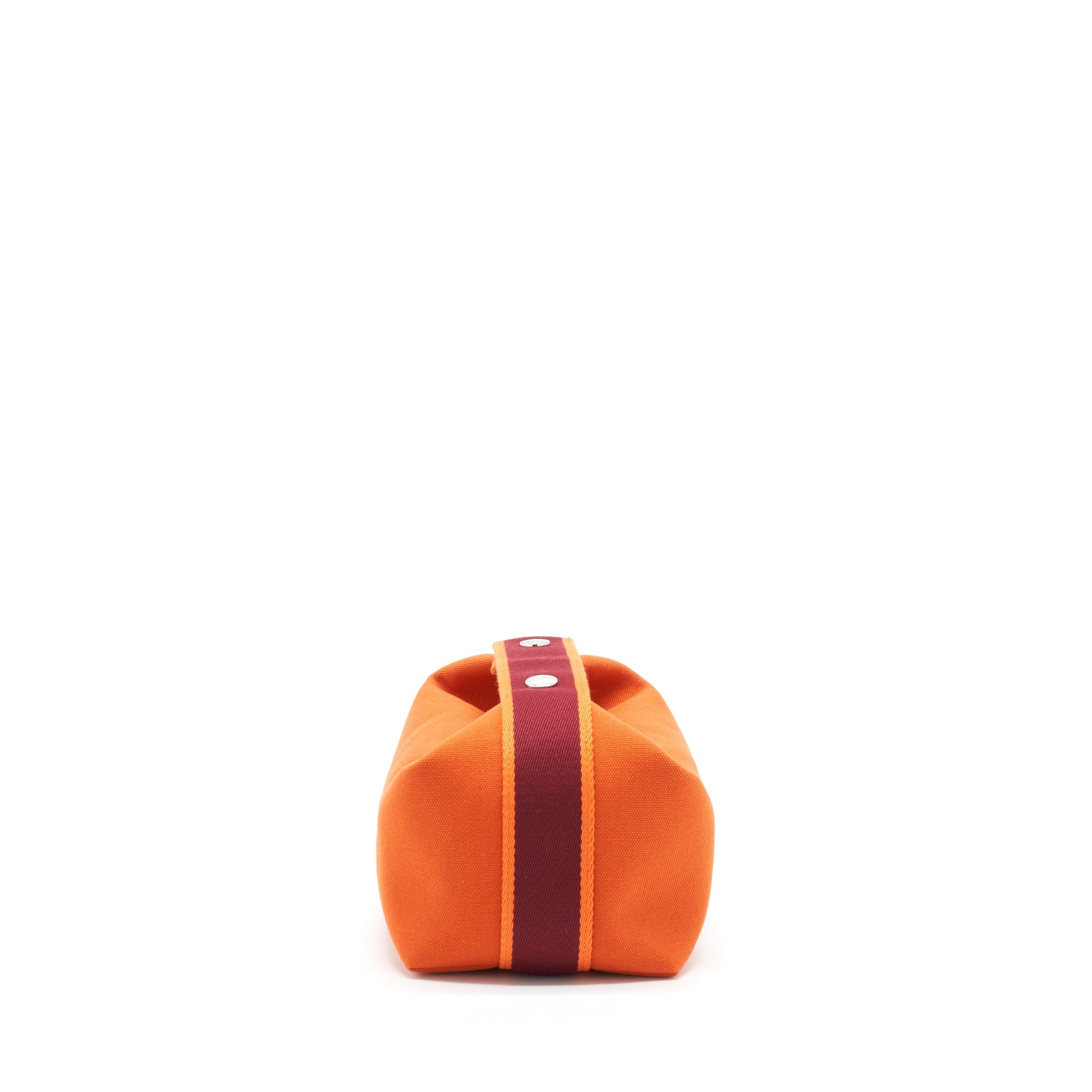 HERMES TROUSSE DE TOILETTE BRIDE A BRAC CANVAS TRAVEL POUCH ORANGE FEU