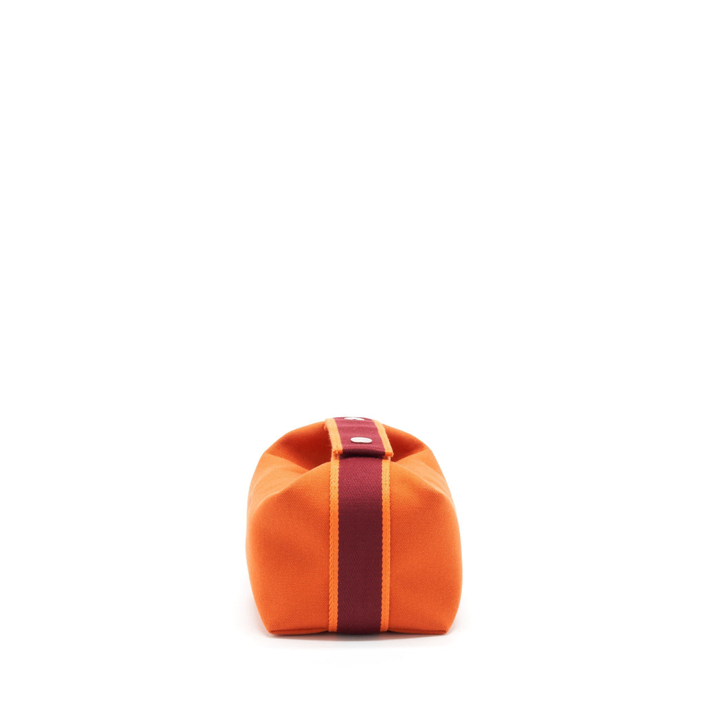 HERMES TROUSSE DE TOILETTE BRIDE A BRAC CANVAS TRAVEL POUCH ORANGE FEU