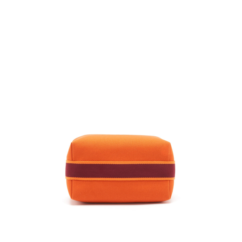 HERMES TROUSSE DE TOILETTE BRIDE A BRAC CANVAS TRAVEL POUCH ORANGE FEU