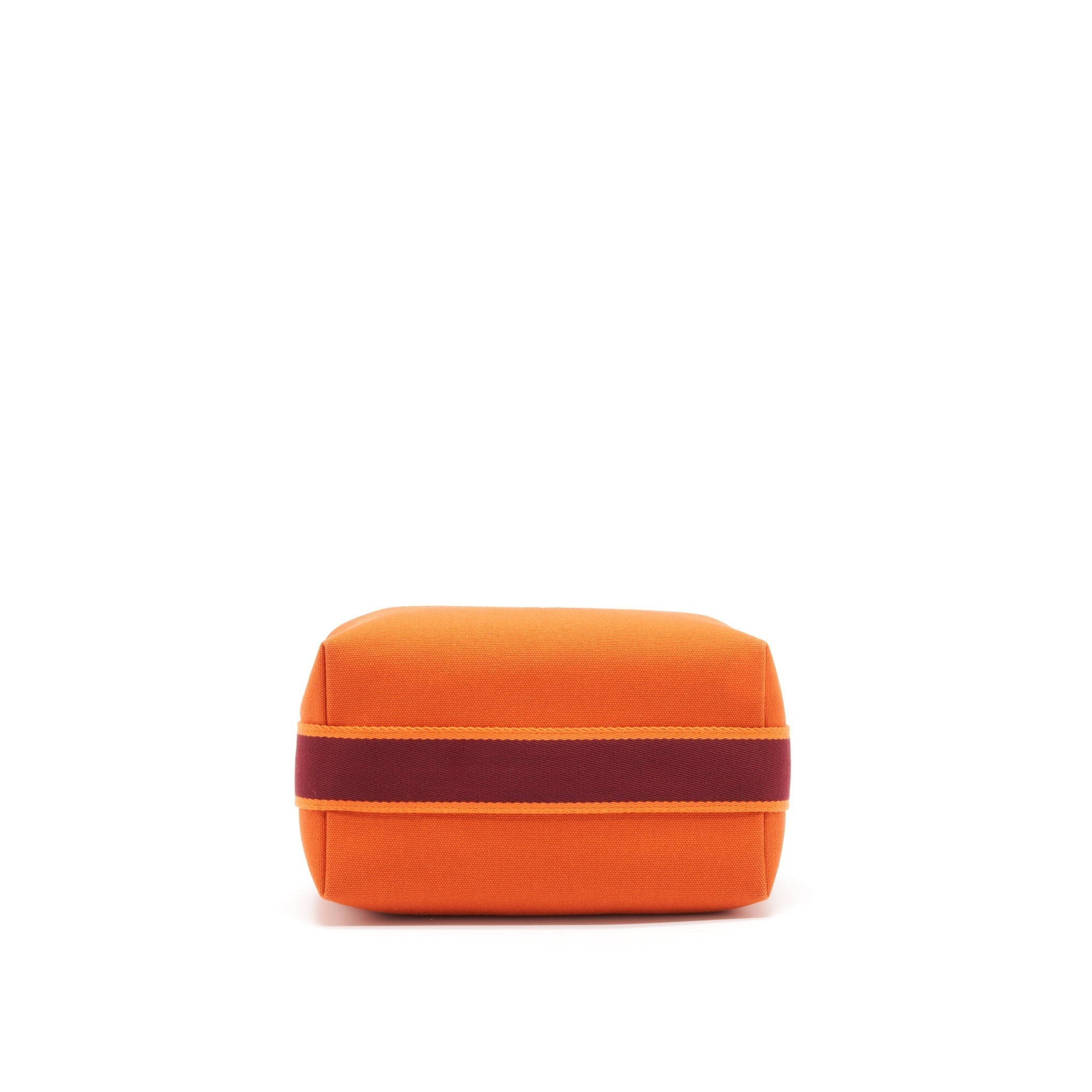 HERMES TROUSSE DE TOILETTE BRIDE A BRAC CANVAS TRAVEL POUCH ORANGE FEU