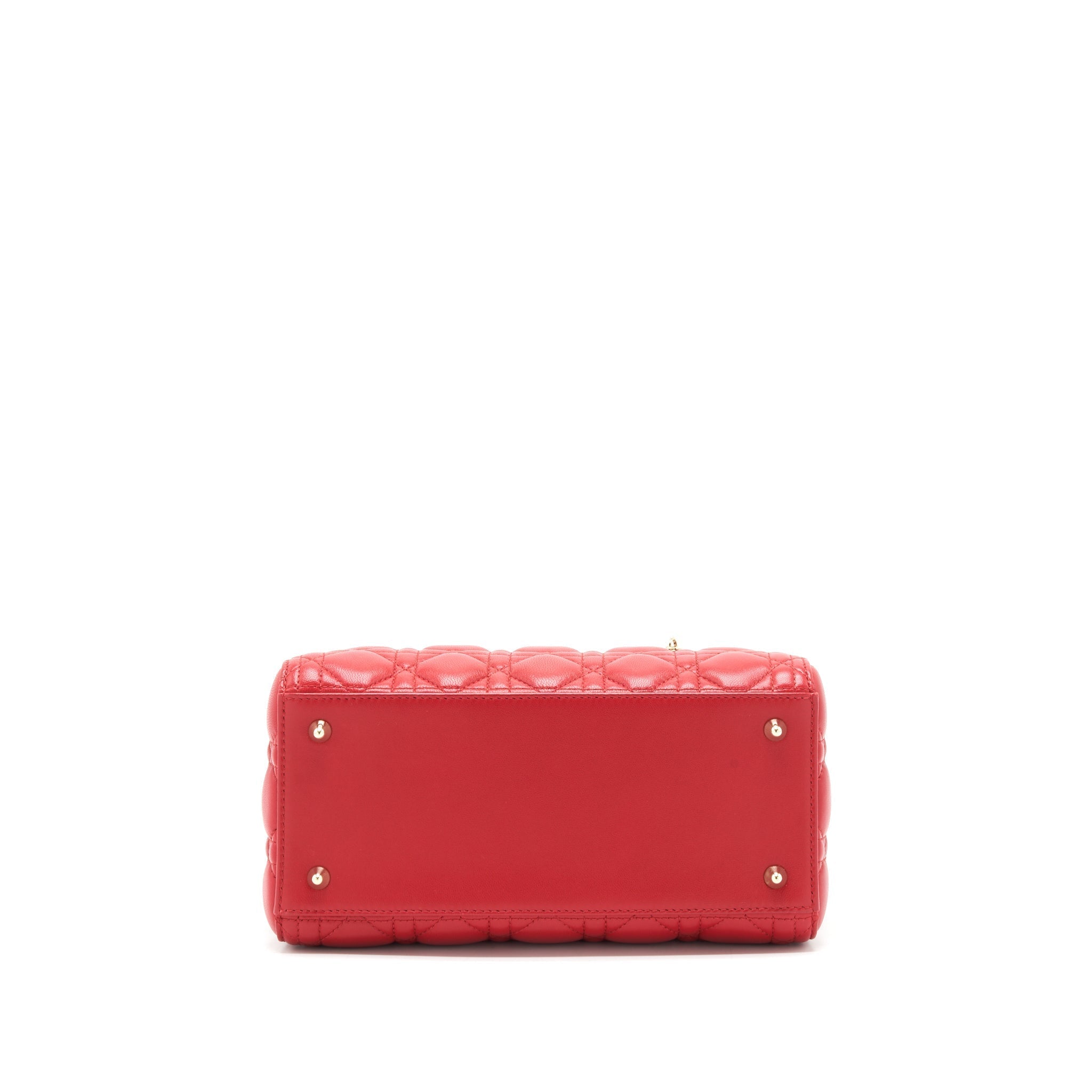 DIOR MEDIUM LADY DIOR LAMBSKIN RED GHW