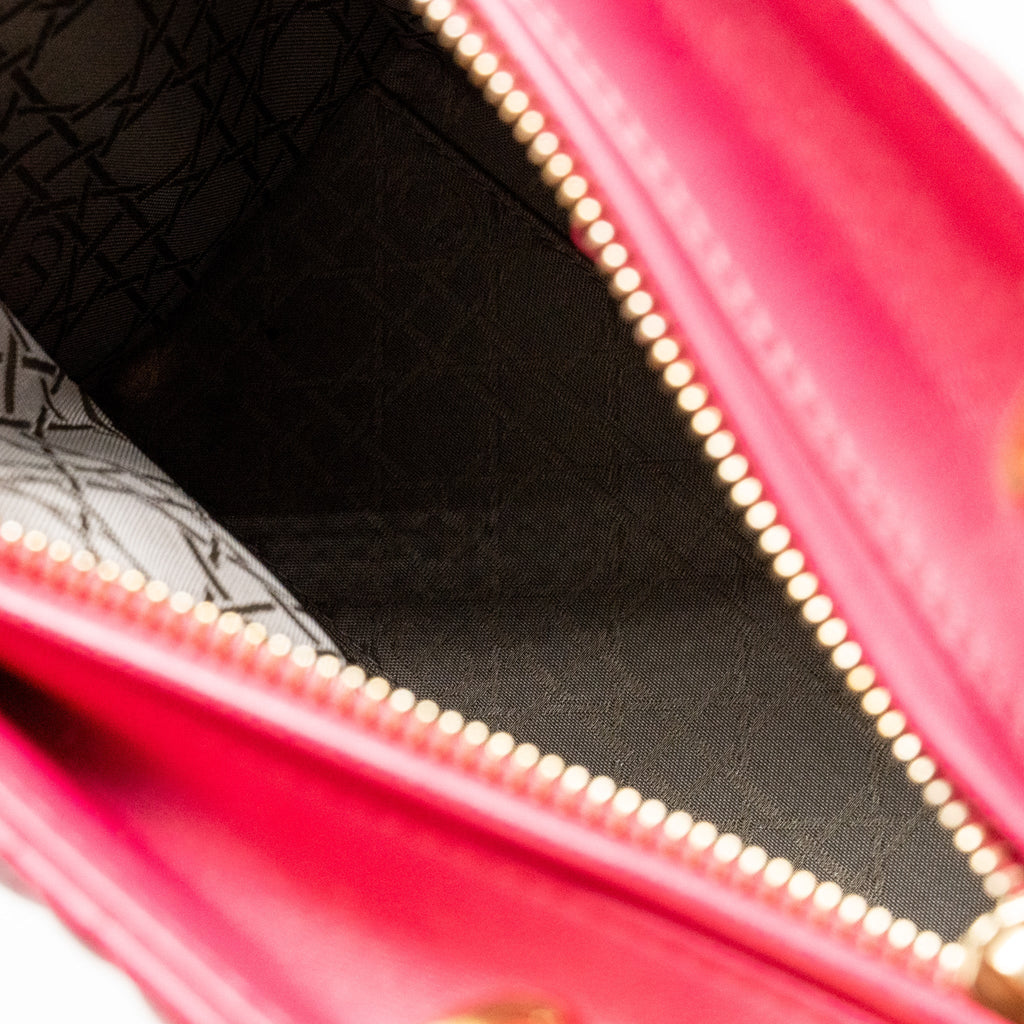DIOR MEDIUM LADY DIOR LAMBSKIN PINK LGHW