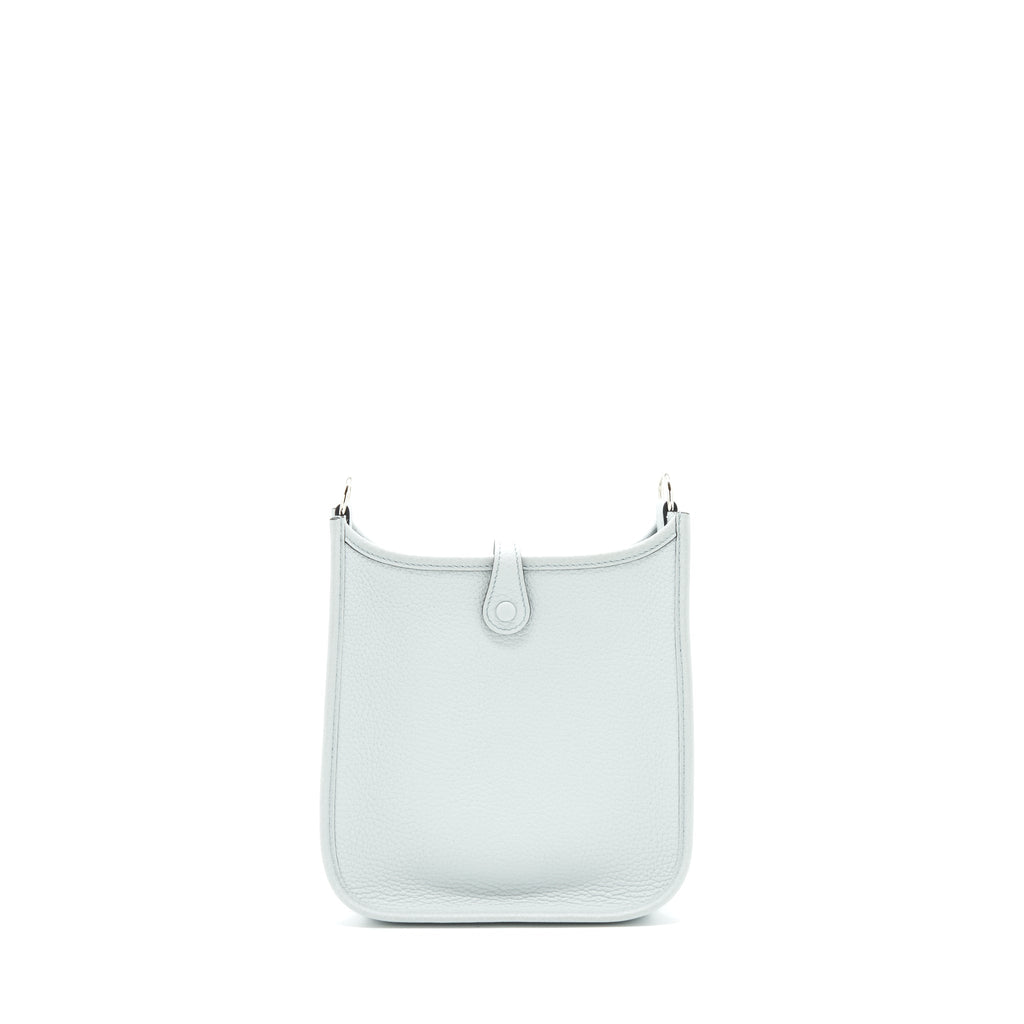 Hermes Mini Evelyne Clemence Bleu Pale/ Bleu Indigo SHW