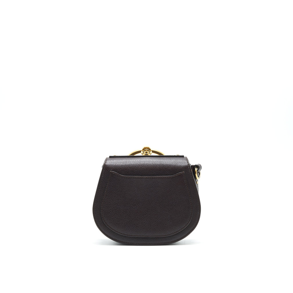CHLOE SMALL NILE BRACELET LEATHER CROSSBODY BAG DARK BROWN