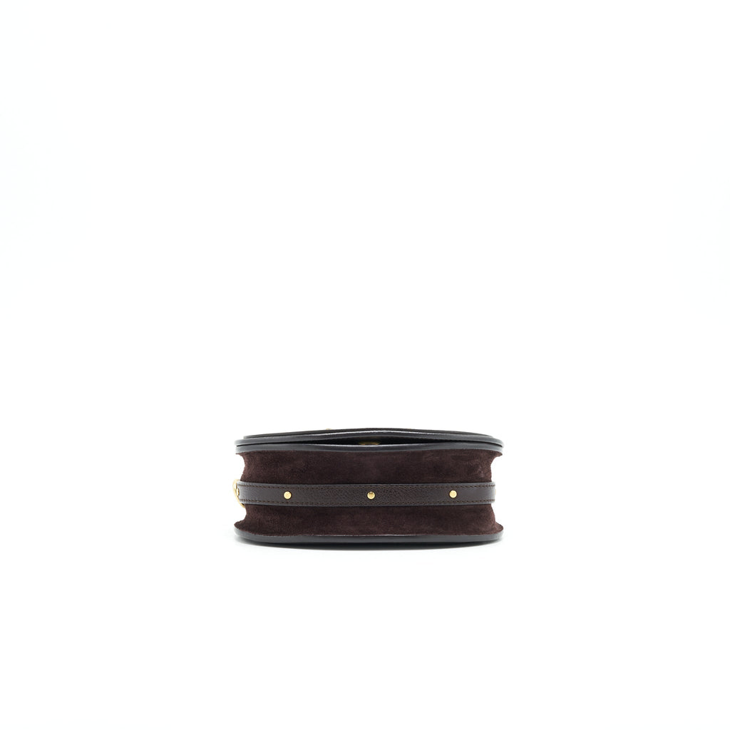 CHLOE SMALL NILE BRACELET LEATHER CROSSBODY BAG DARK BROWN