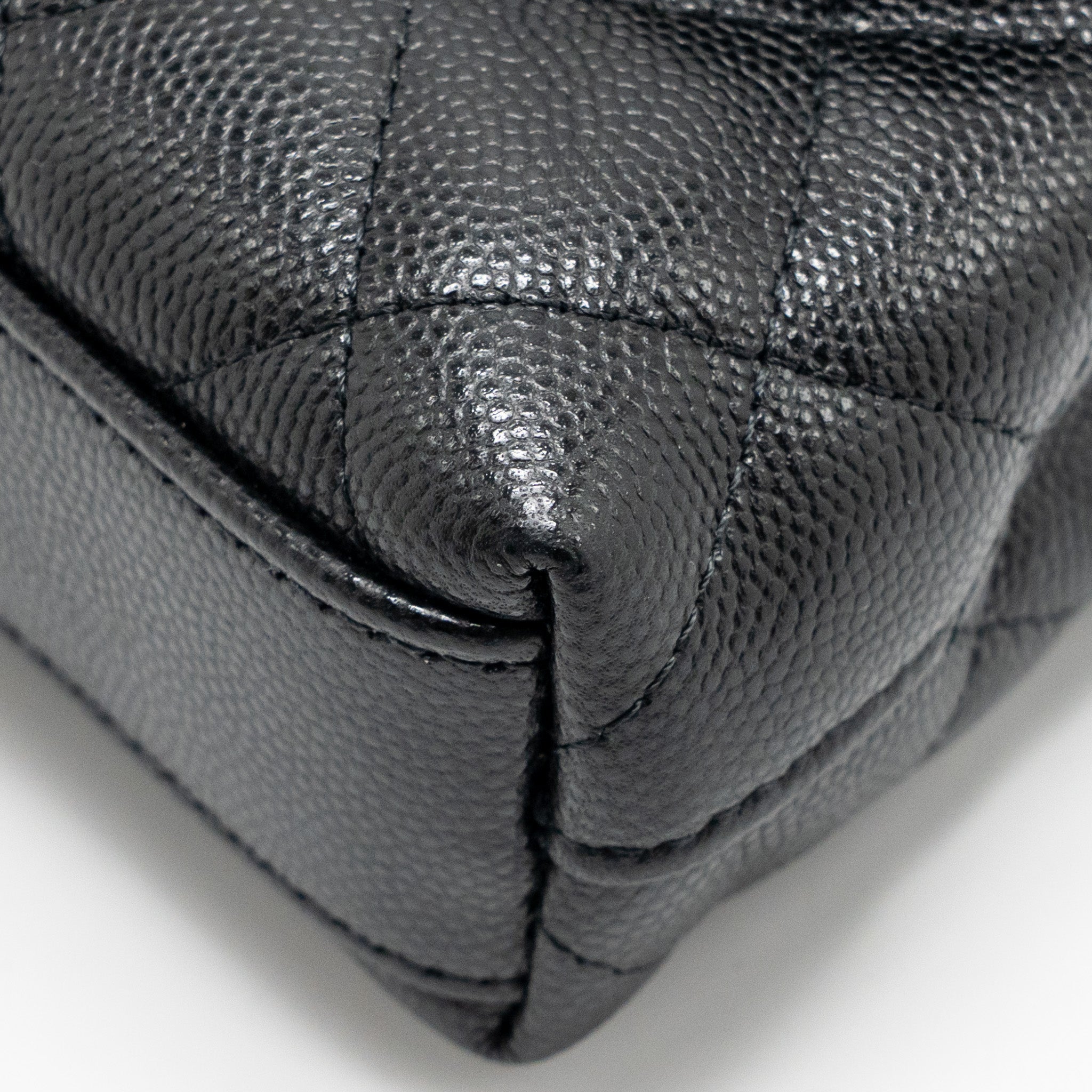 CHANEL COCO HANDLE MINI CLUTCH WITH CHAIN CAVIAR BLACK LGHW (MICROCHIP)