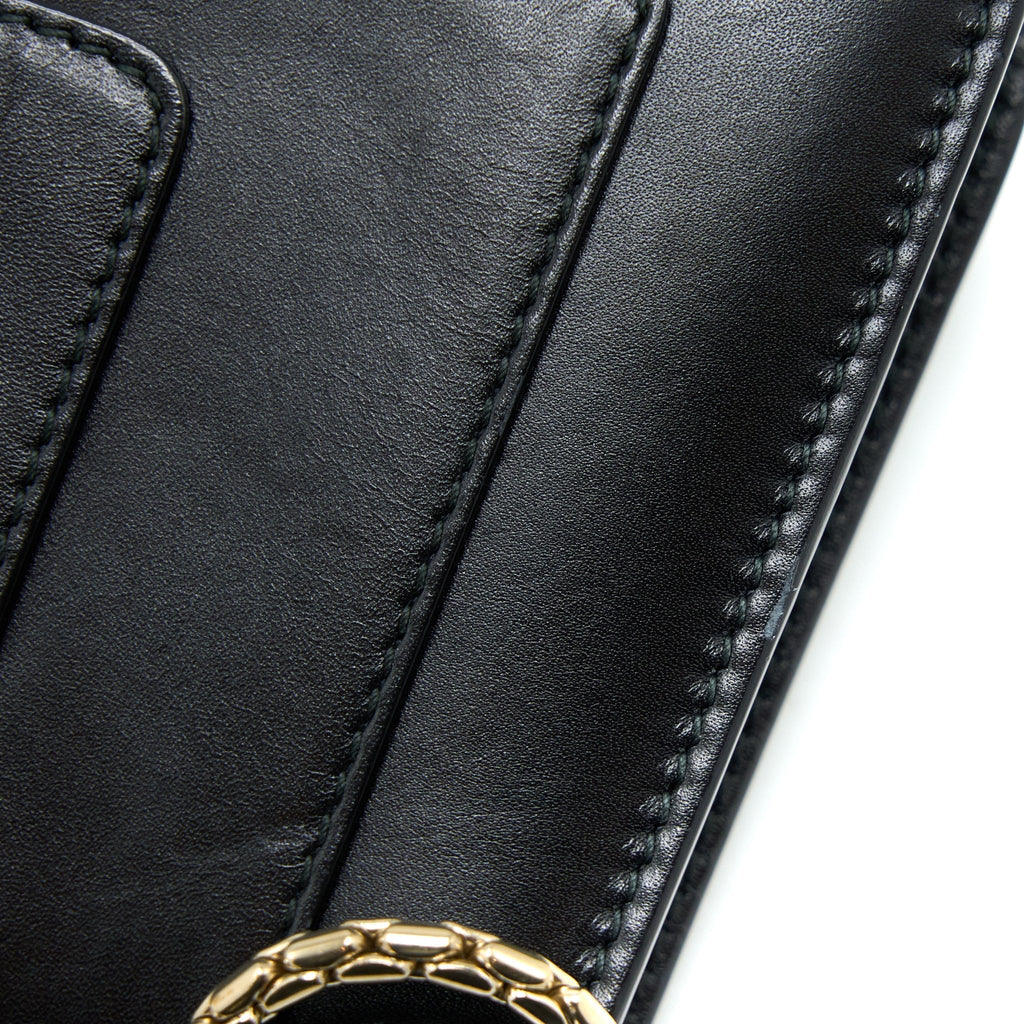 BVLGARI SERPENTI CLUTCH WITH CHAIN CALFSKIN BLACK GHW