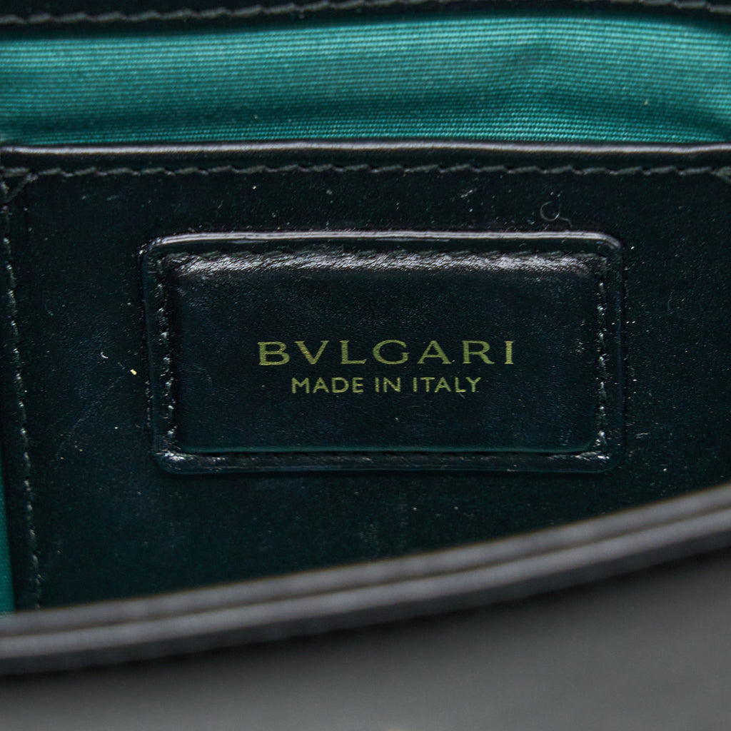 BVLGARI SERPENTI CLUTCH WITH CHAIN CALFSKIN BLACK GHW