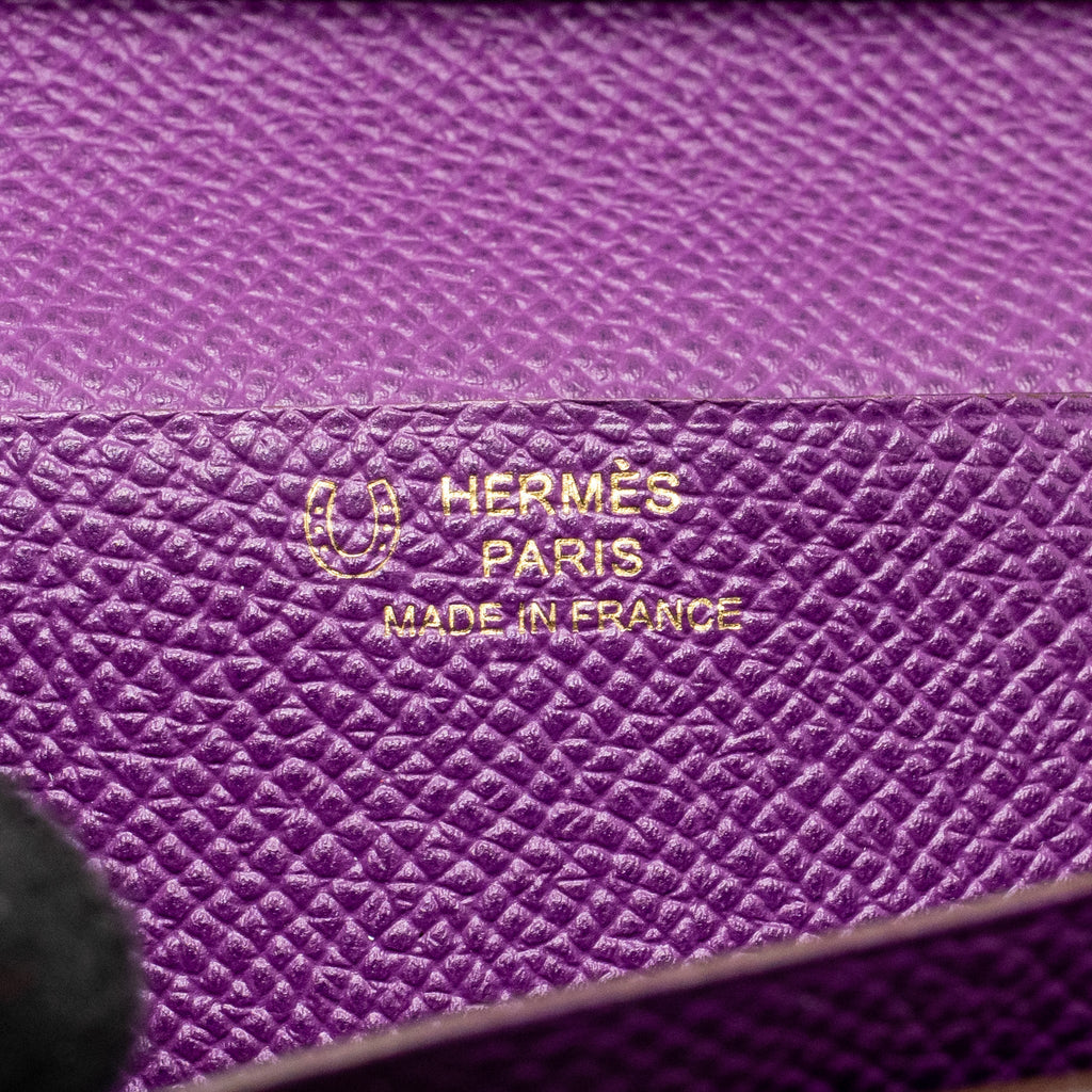 HERMES BEARN WALLET SPECIAL ORDER EPSOM PURPLE/MULTICOLOUR GHW