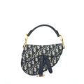 DIOR MINI SADDLE BLUE OBLIQUE GHW