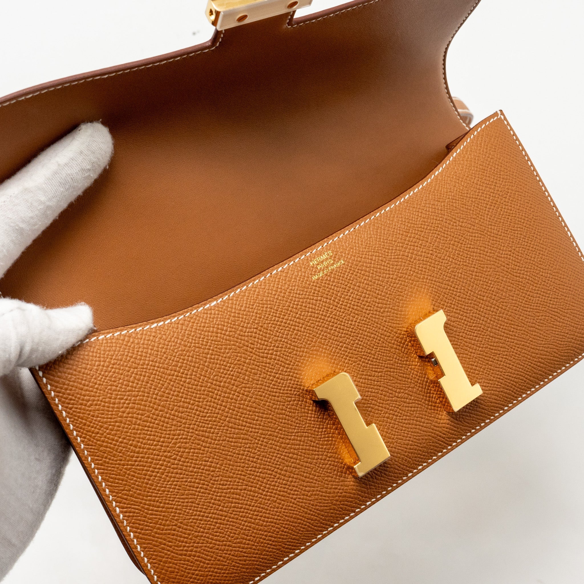 HERMES CONSTANCE ELAN EPSOM GOLD GHW