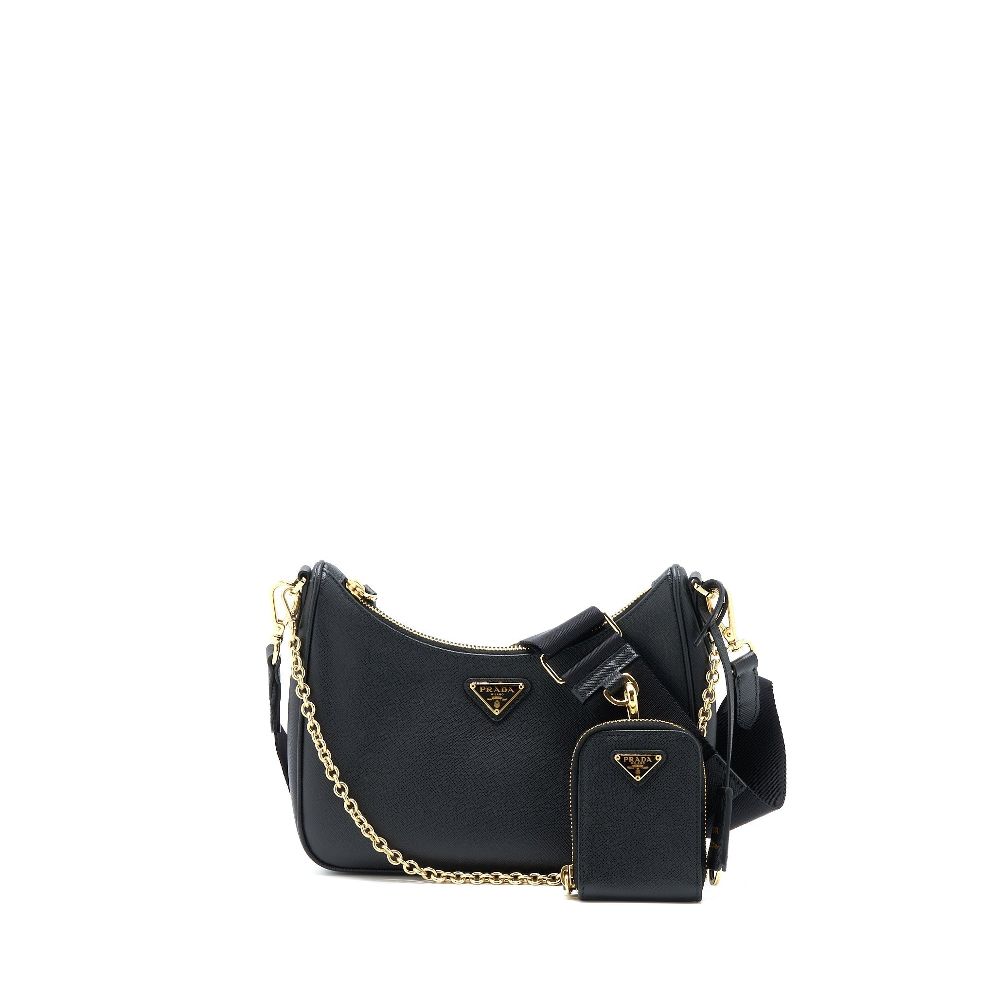 PRADA RE-EDITION 2005 SAFFIANO BLACK GHW