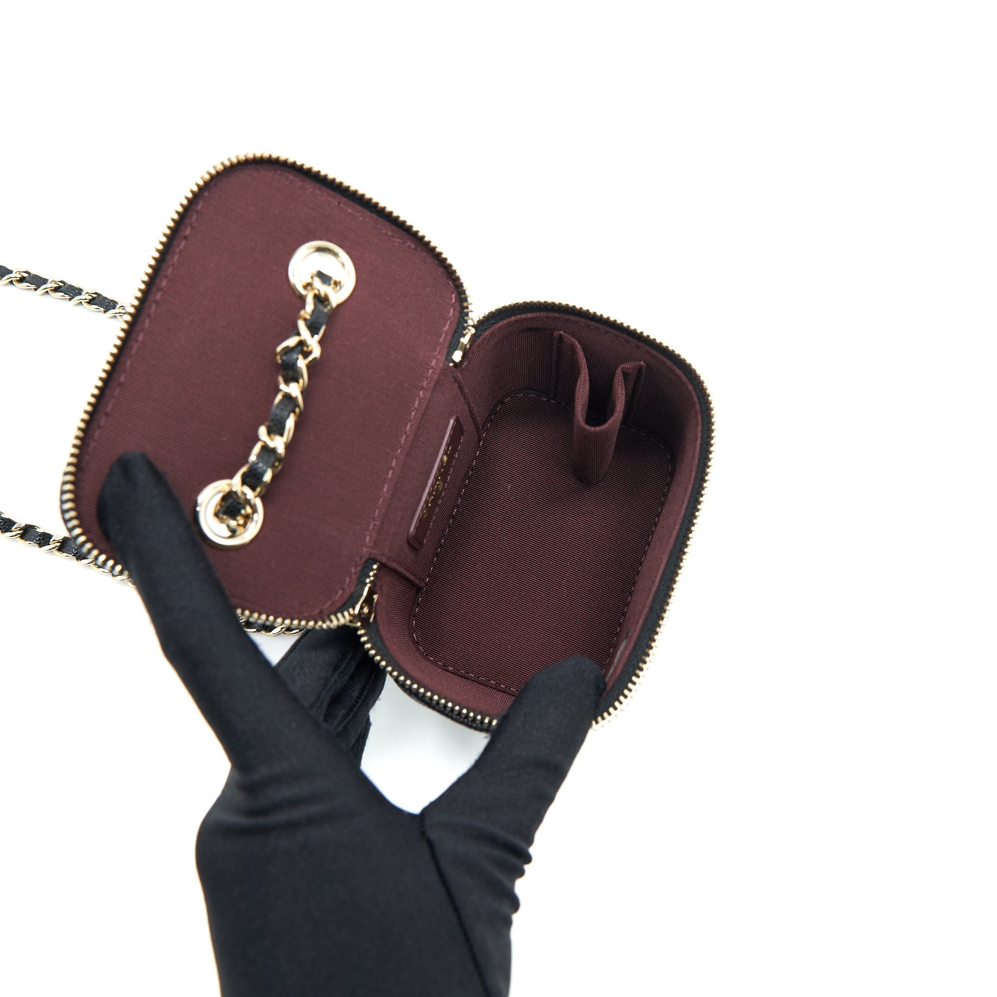 CHANEL MINI VANITY CAVIAR IN BLACK LGHW